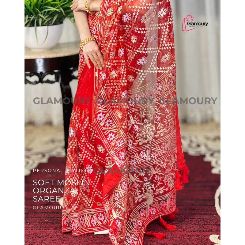 Soft Moslin Organza_Red - Image 3