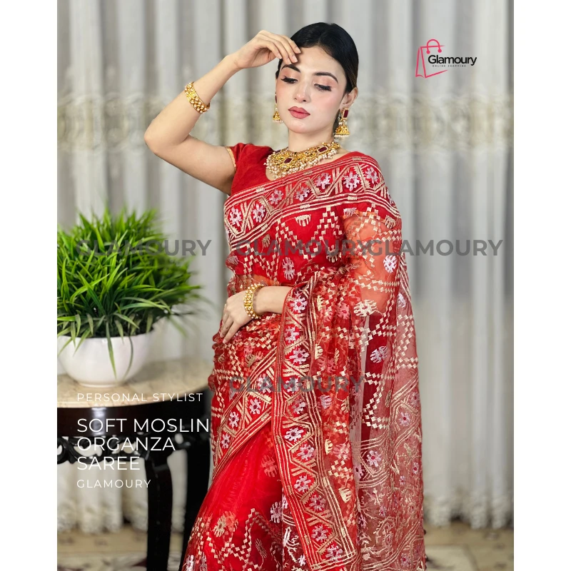 Soft Moslin Organza_Red - Image 5