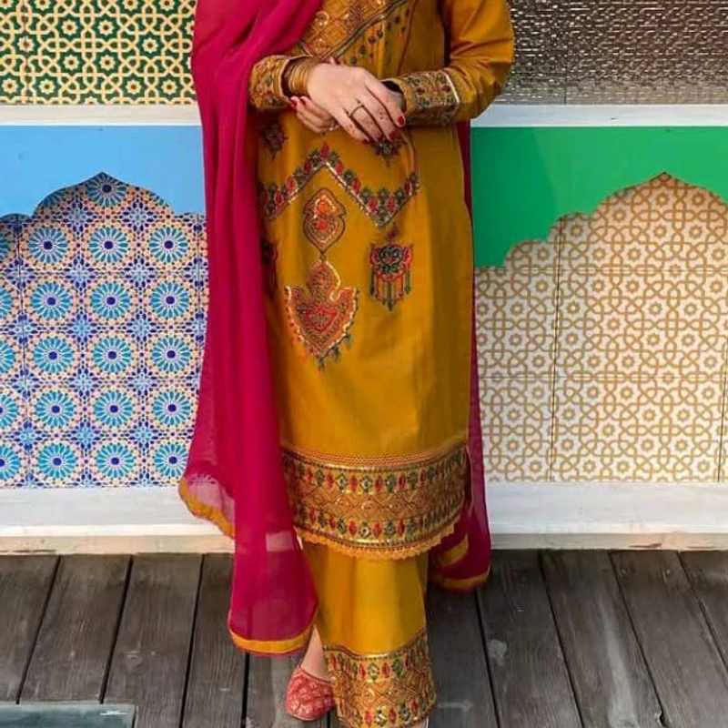 Sequence Embroidery Three Piece