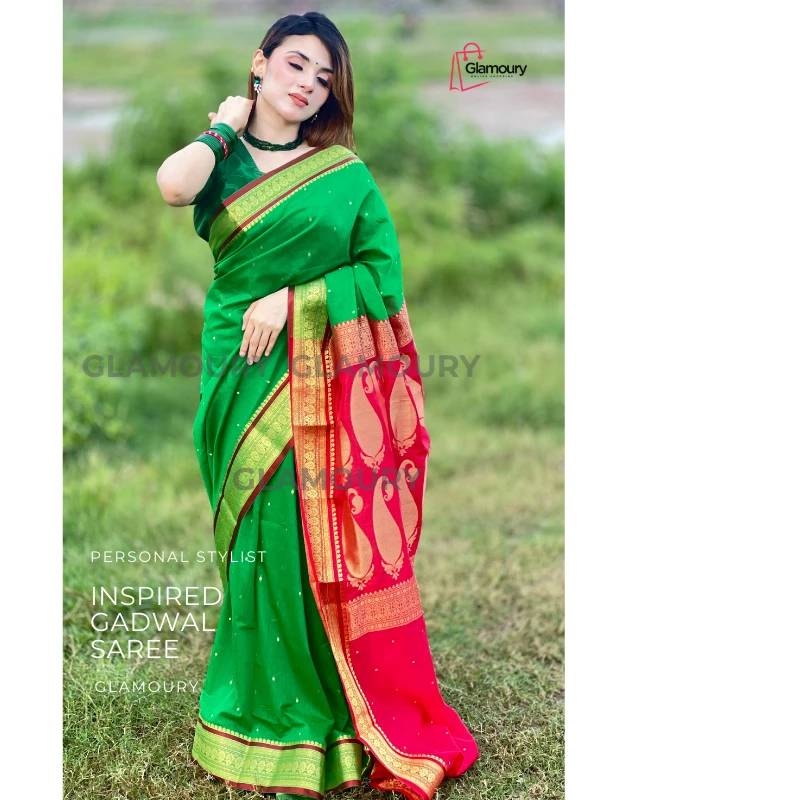 Inspired Gadwall saree_Green - Image 3