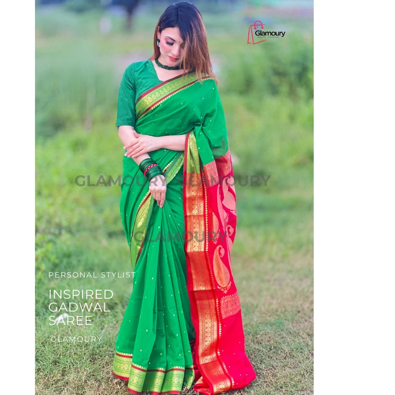 Inspired Gadwall saree_Green - Image 4