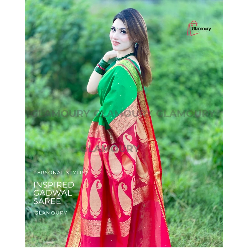 Inspired Gadwall saree_Green - Image 5