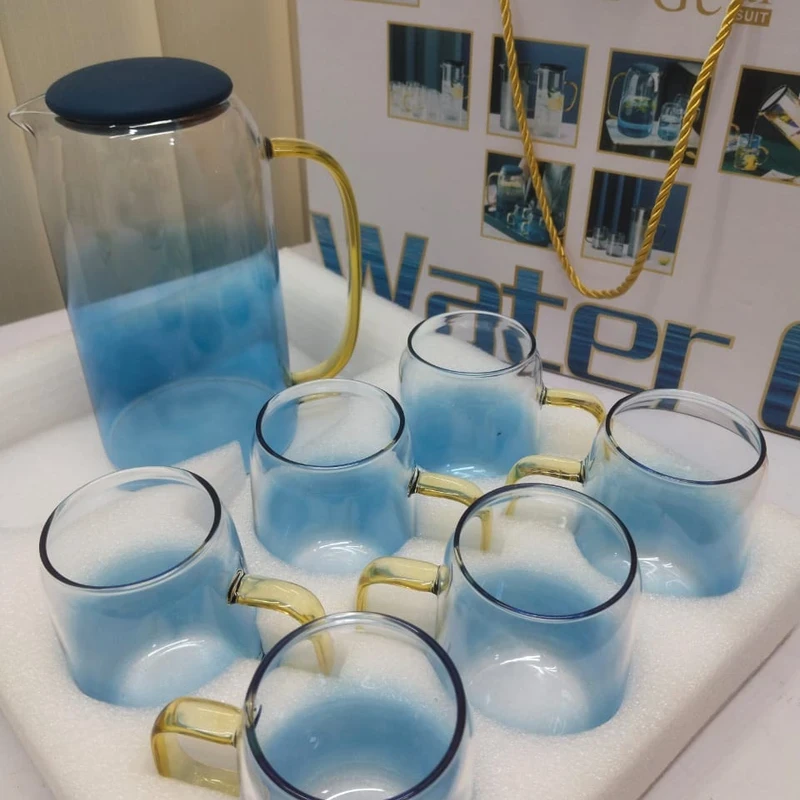 "Luxury Blue Glass Water Set – Elegant & Stylish Hydration" - Image 3