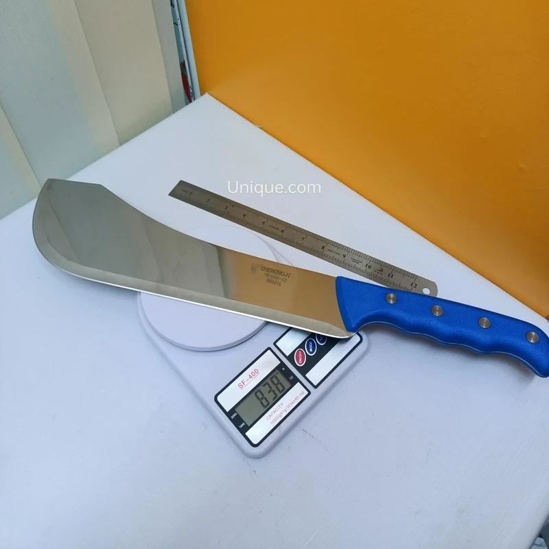 Chenghui Curved Butcher Cleaver – Blue Handle