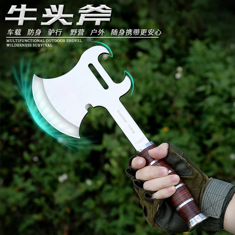 Heavy Duty Tactical Axe – Ultra Sharp Outdoor Camping & Survival Tool | Wooden Grip Handle