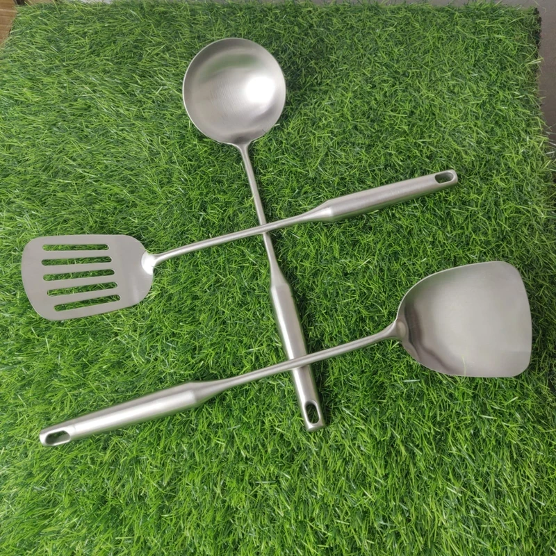 3-Piece Premium Stainless Steel Kitchen Tool Set - Spatula, Ladle, Turner