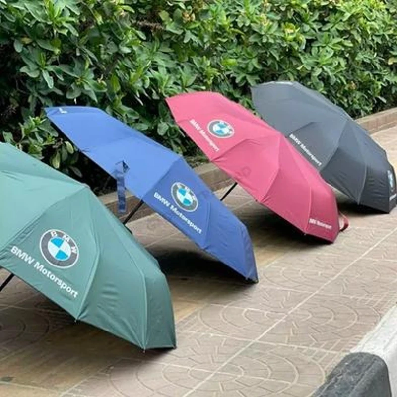 BMW Logo Stylish Foldable Umbrella - Premium Windproof Compact Design