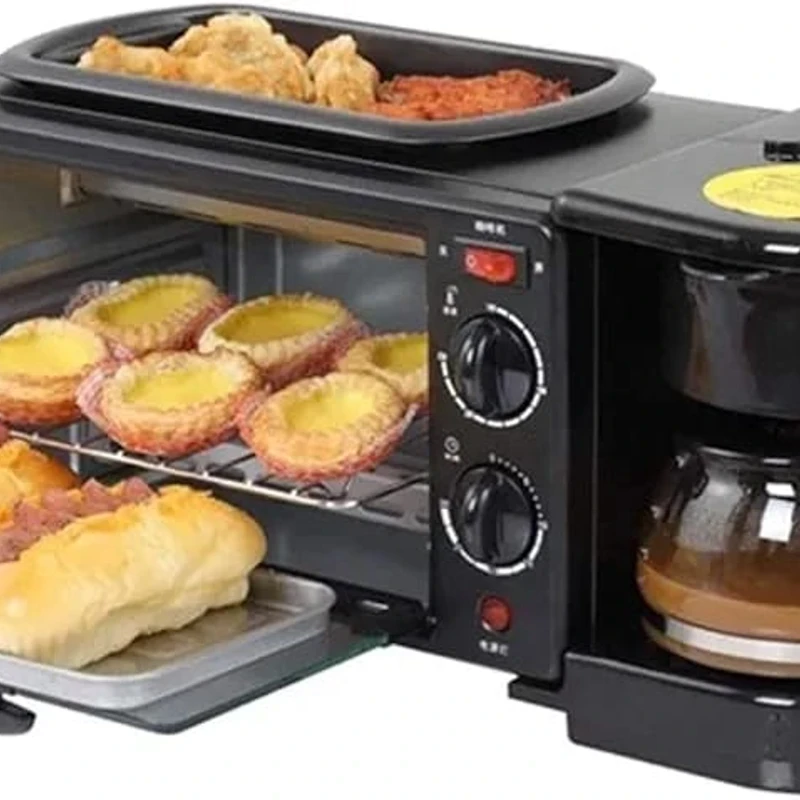 3-in-1 Multifunctional Breakfast Station (Toaster Oven, Coffee Maker, Griddle)