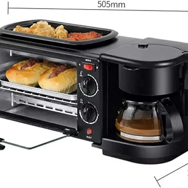 3-in-1 Multifunctional Breakfast Station (Toaster Oven, Coffee Maker, Griddle) - Image 3
