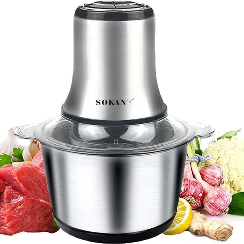 SOKANY 800 W Electric Mini Electric Mincer with 3L Stainless Steel Bowl - Image 4