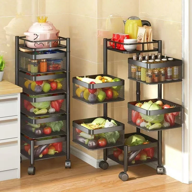 Square vegetable basket storage rack