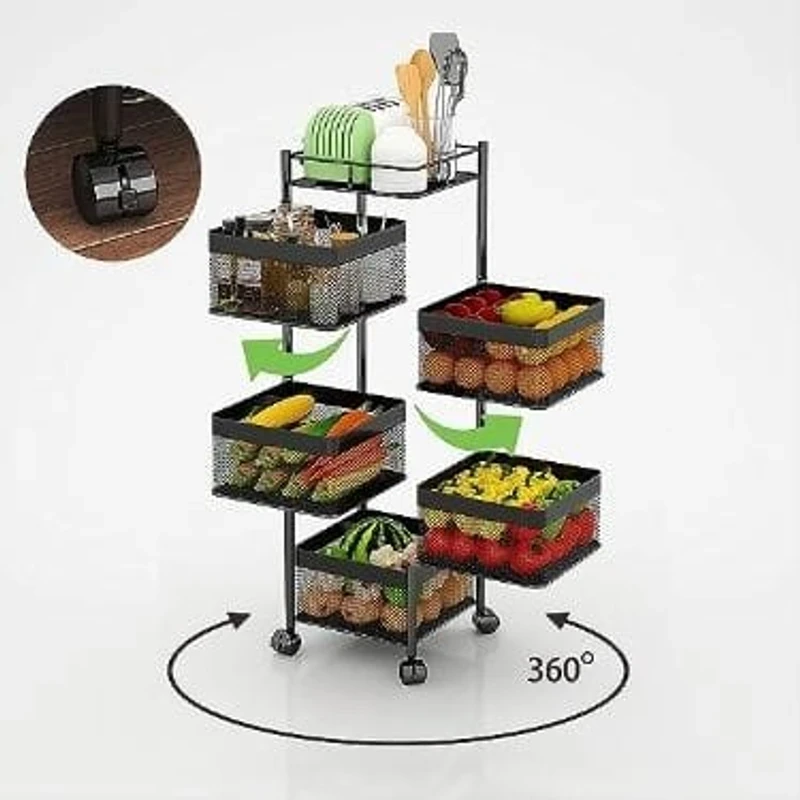 Square vegetable basket storage rack