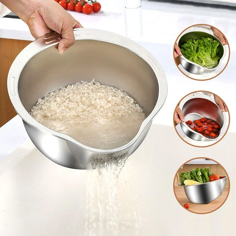 Rice Washing Machine Strainer Bowl - 304 Stainless Steel