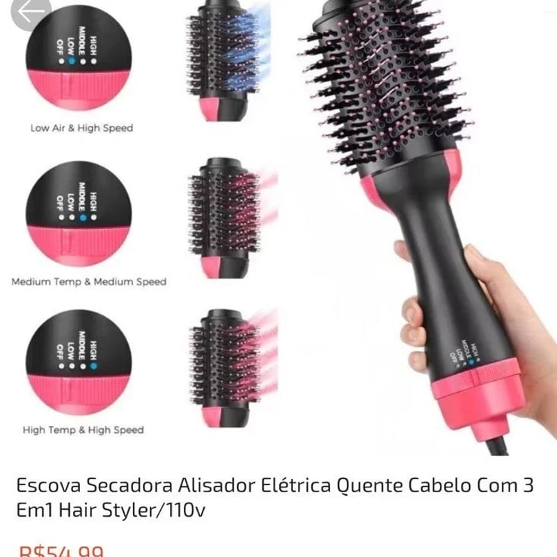 Hot Air Brush 3 in 1. Hair Straightener, Hair Dryer and Volumizer with Comb. Curler Hair Styling Tool - Image 6