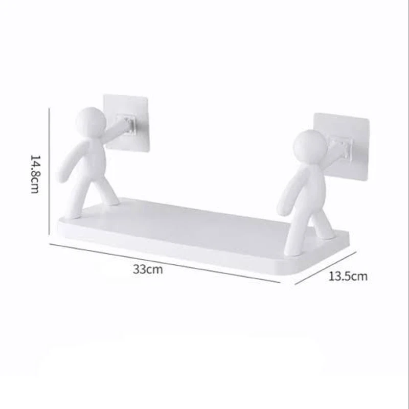 New Creative Bathroom Storage Shelves Cute White Doll Villain Shelves Shelf Self-adhesive Bathroom Cosmetics Storage Racks - Image 3