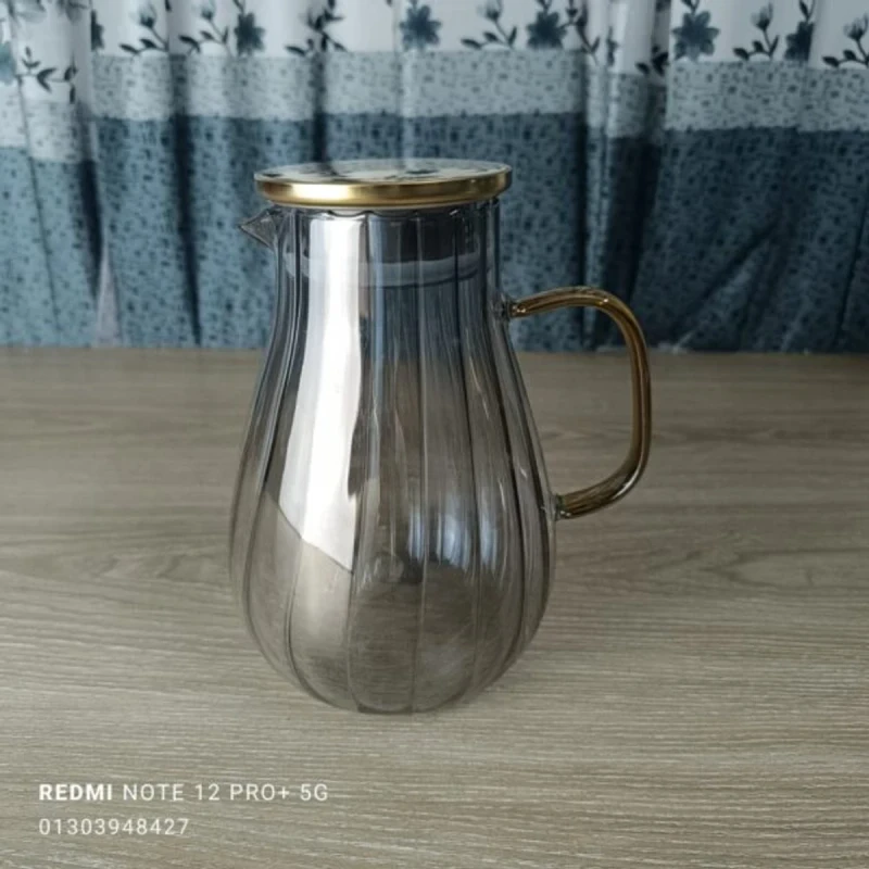1.8L High Borosilicate Glass Cold Kettle Glass Cup Vertical Stripes Water Bottle Boil Water Jug Beverages Juice Pitcher Tea Pots - Image 3