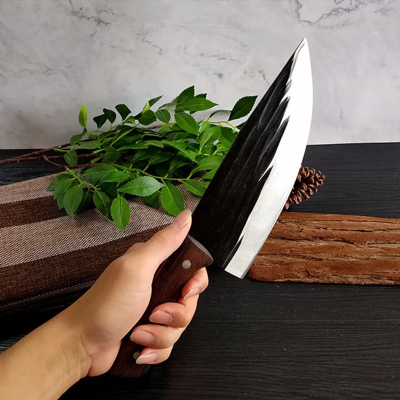Premium 3CR13 Stainless Steel Chef Knife - Wooden Handle Professional Kitchen Knife
