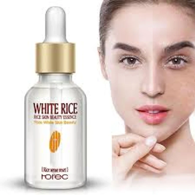 ROREC White Rice Serum Reduces Wrinkles and Lighten Dark Spots Pore Minimizer Anti- Aging Face Moisturizer Skin Lightening - 15ml