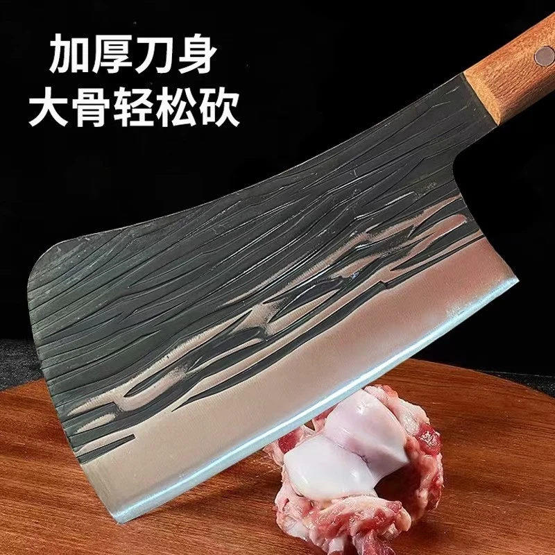 Hand-Forged Heavy Duty Meat Cleaver Knife with Wooden Handle – Premium Butcher’s Choice 1452gr