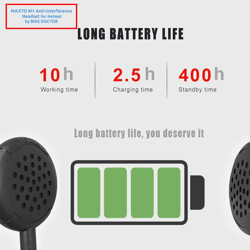 MAXTO M1 Helmet Bluetooth with 1 year Warranty | Inside Helmet Bluetooth | Anti-interference Headset For Motorcycle Helmet - Image 5