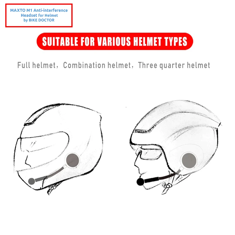MAXTO M1 Helmet Bluetooth with 1 year Warranty | Inside Helmet Bluetooth | Anti-interference Headset For Motorcycle Helmet - Image 7