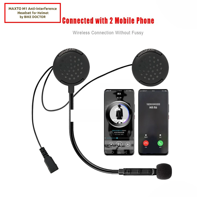 MAXTO M1 Helmet Bluetooth with 1 year Warranty | Inside Helmet Bluetooth | Anti-interference Headset For Motorcycle Helmet - Image 9