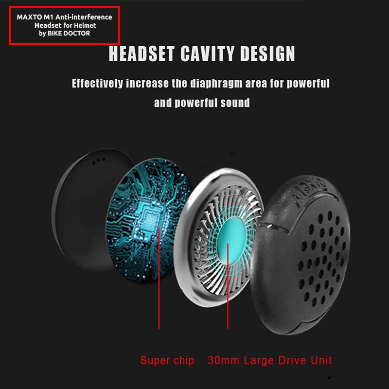MAXTO M1 Helmet Bluetooth with 1 year Warranty | Inside Helmet Bluetooth | Anti-interference Headset For Motorcycle Helmet - Image 10