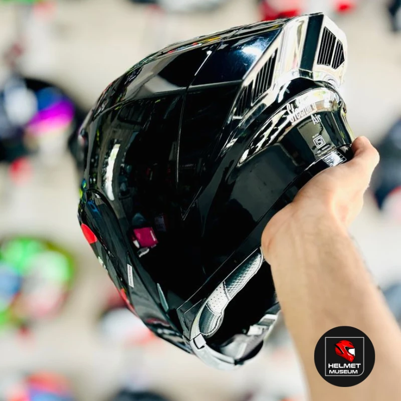 𝐒𝐭𝐞𝐞𝐥𝐛𝐢𝐫𝐝 𝐀𝐢𝐫 𝐒𝐁𝐀-𝟐𝟎 𝐌𝐨𝐝𝐮𝐥𝐚𝐫 𝐅𝐮𝐥𝐥 𝐅𝐚𝐜𝐞 𝐇𝐞𝐥𝐦𝐞𝐭– Glossy Black, ISI Certified Dual Visor with Inner Sunshield & Free Clear Visor - Image 8