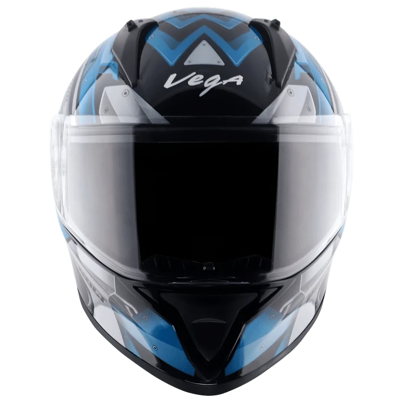 Vega Bolt Martial Black Blue Helmet with DOT Certification - Image 3