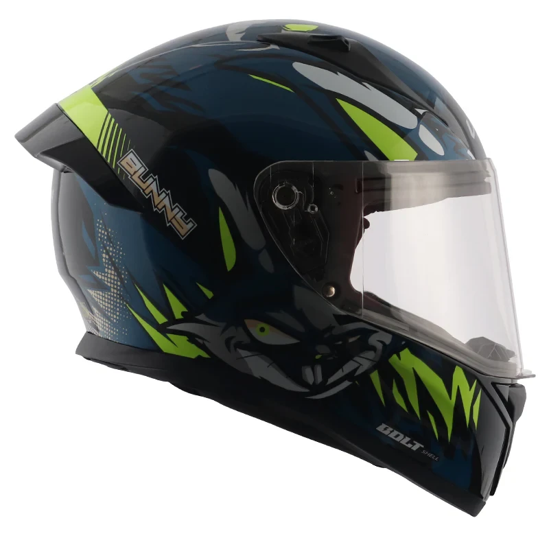 Vega Bolt Bunny Black Blue Helmet with DOT Certification