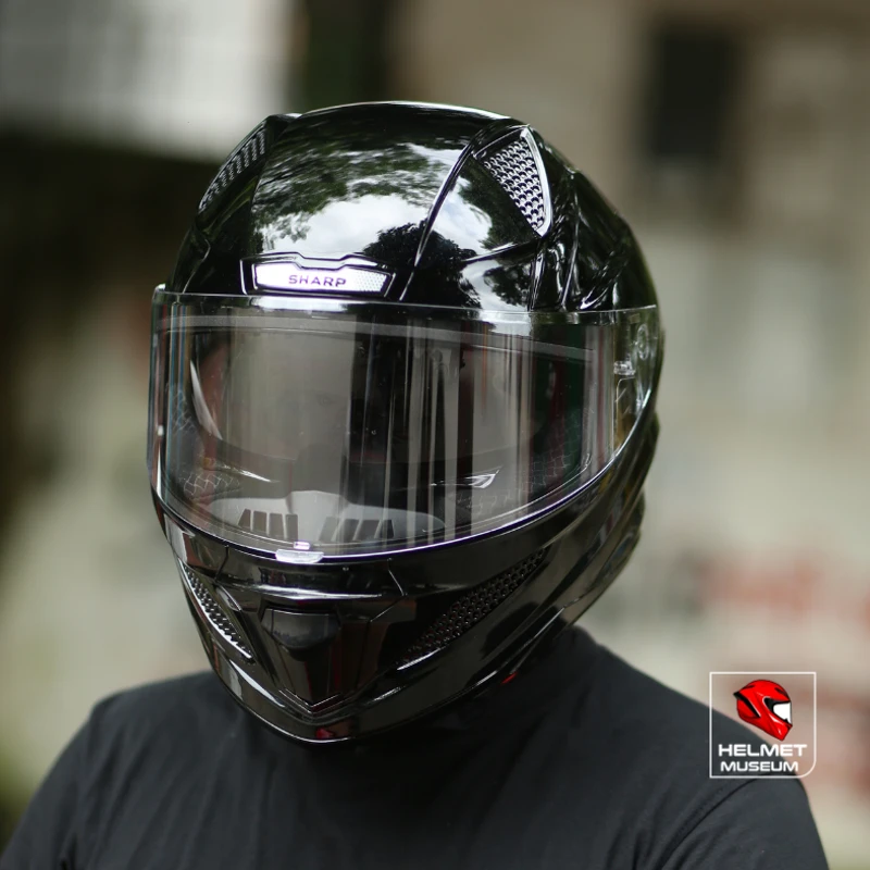 Steelbird SBH-25 SHARP – Full Face Helmet – ISI Certified – Glossy Black with Sun Visor and washable padding