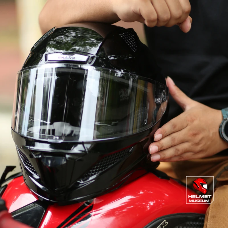 Steelbird SBH-25 SHARP – Full Face Helmet – ISI Certified – Glossy Black with Sun Visor and washable padding - Image 6