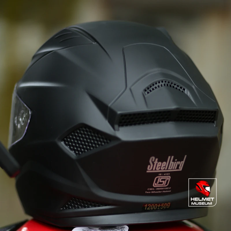 Steelbird SBH-25 SHARP – Full Face Helmet – ISI Certified – Glossy Black with Sun Visor and washable padding - Image 8