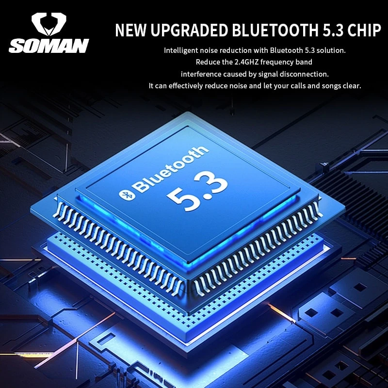 SOMAN S3 Helmet Bluetooth | SOMAN S3 Waterproof External Helmet Bluetooth - Image 4