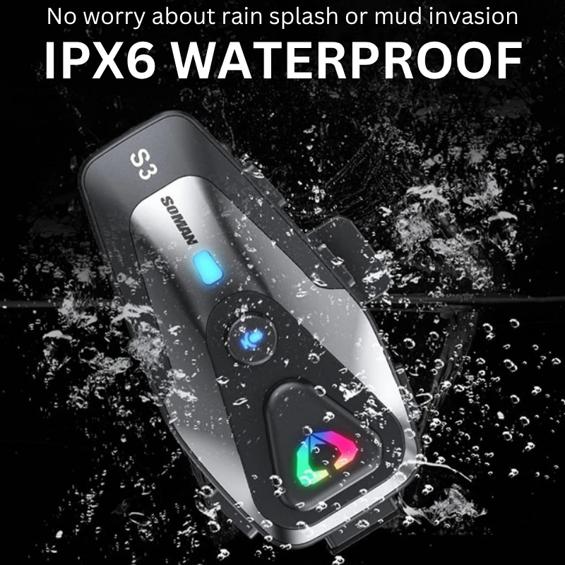 SOMAN S3 Helmet Bluetooth | SOMAN S3 Waterproof External Helmet Bluetooth