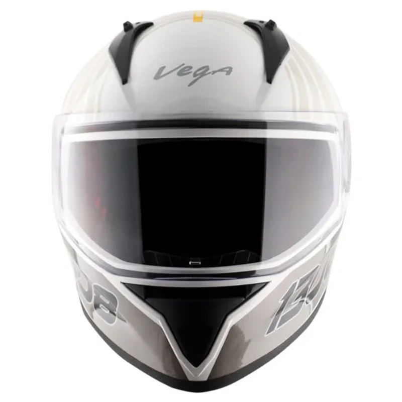 Vega Bolt Southpaw White Grey Helmet with DOT Certification - Image 3