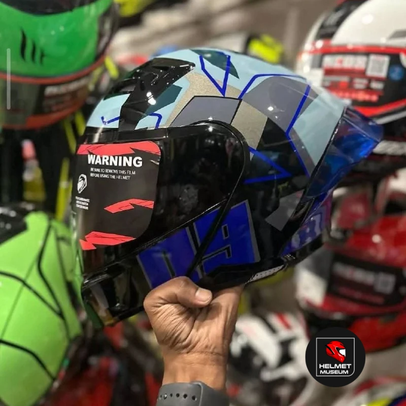 𝐒𝐭𝐞𝐞𝐥𝐛𝐢𝐫𝐝 𝐀𝐢𝐫 𝐒𝐁𝐀-𝟐𝟎 𝟬𝟵 𝐌𝐨𝐝𝐮𝐥𝐚𝐫 𝐅𝐮𝐥𝐥 𝐅𝐚𝐜𝐞 𝐇𝐞𝐥𝐦𝐞𝐭 – Glossy Red, Blue, Neon, Orange, Jazz Blue, ISI Certified Dual Visor with Inner Sunshield - Image 3