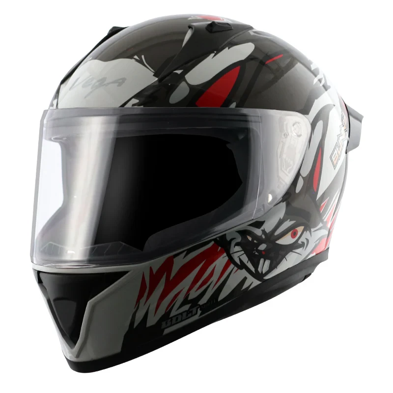 Vega Bolt Bunny White Red Helmet with DOT Certification