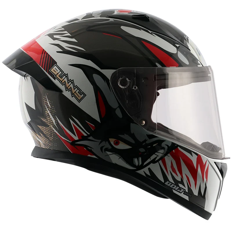 Vega Bolt Bunny White Red Helmet with DOT Certification
