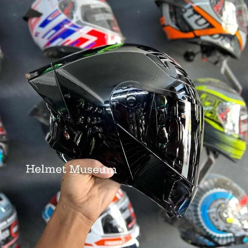 𝐒𝐭𝐞𝐞𝐥𝐛𝐢𝐫𝐝 𝐀𝐢𝐫 𝐒𝐁𝐀-𝟐𝟎 𝐌𝐨𝐝𝐮𝐥𝐚𝐫 𝐅𝐮𝐥𝐥 𝐅𝐚𝐜𝐞 𝐇𝐞𝐥𝐦𝐞𝐭– Glossy Black, ISI Certified Dual Visor with Inner Sunshield & Free Clear Visor