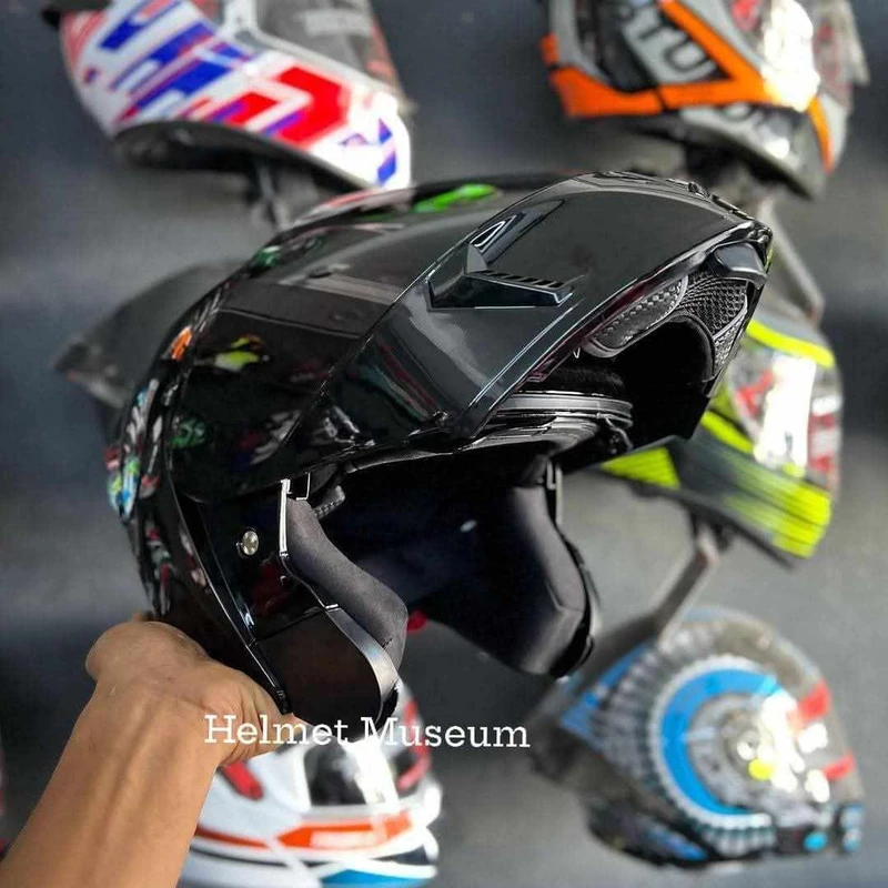 𝐒𝐭𝐞𝐞𝐥𝐛𝐢𝐫𝐝 𝐀𝐢𝐫 𝐒𝐁𝐀-𝟐𝟎 𝐌𝐨𝐝𝐮𝐥𝐚𝐫 𝐅𝐮𝐥𝐥 𝐅𝐚𝐜𝐞 𝐇𝐞𝐥𝐦𝐞𝐭– Glossy Black, ISI Certified Dual Visor with Inner Sunshield & Free Clear Visor - Image 4