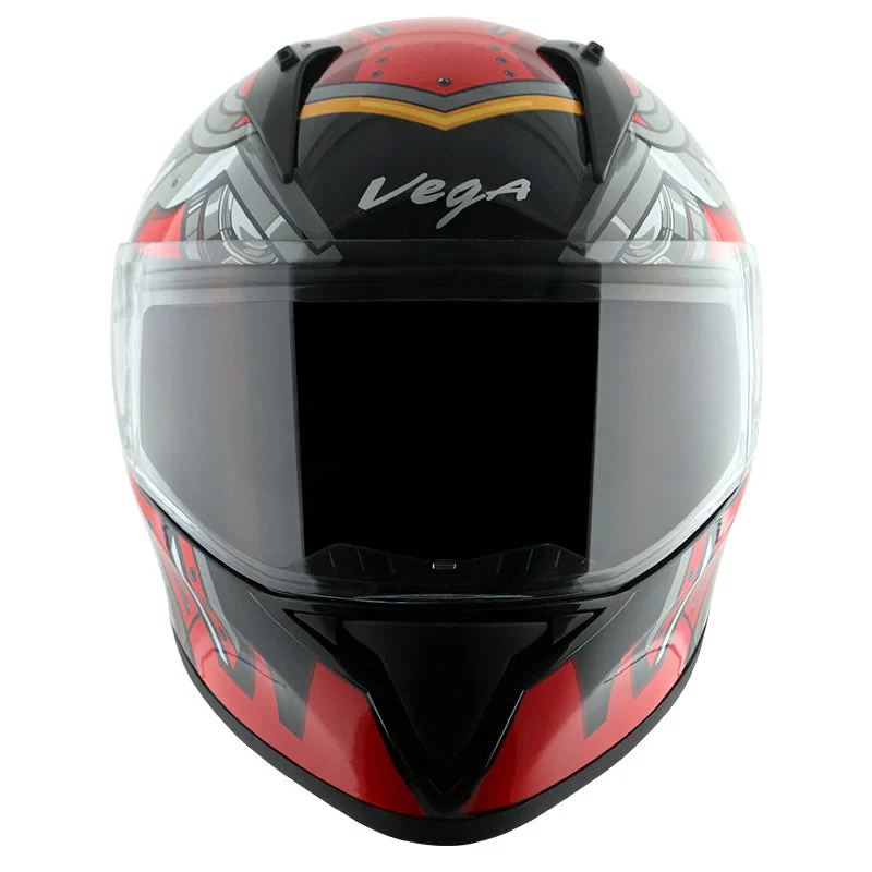 Vega Bolt Super Hero Black Red Helmet with DOT Certification - Image 3