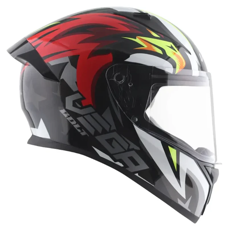 Vega Bolt SpeedX Black Red Helmet with DOT Certification