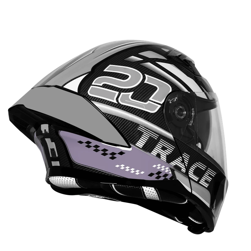 𝐒𝐭𝐞𝐞𝐥𝐛𝐢𝐫𝐝 𝐀𝐢𝐫 𝐒𝐁𝐀-𝟐𝟎 𝐓𝐫𝐚𝐜𝐞 𝐌𝐨𝐝𝐮𝐥𝐚𝐫 𝐅𝐮𝐥𝐥 𝐅𝐚𝐜𝐞 𝐇𝐞𝐥𝐦𝐞𝐭 – Glossy 𝐁𝐥𝐚𝐜𝐤 𝐆𝐫𝐞𝐲 , ISI Certified Dual Visor with Inner Sunshield | 𝐅𝐫𝐞𝐞 𝐕𝐢𝐬𝐨𝐫 - Image 6