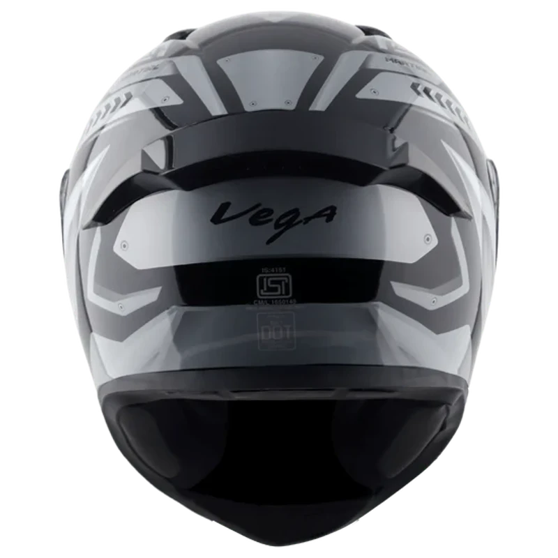 Vega Bolt Martial Black Grey Helmet with DOT Certification - Image 4