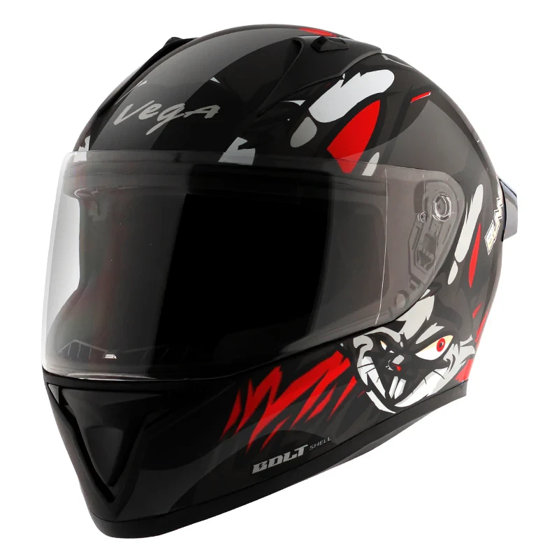 Vega Bolt Bunny Black Red Helmet with DOT Certification