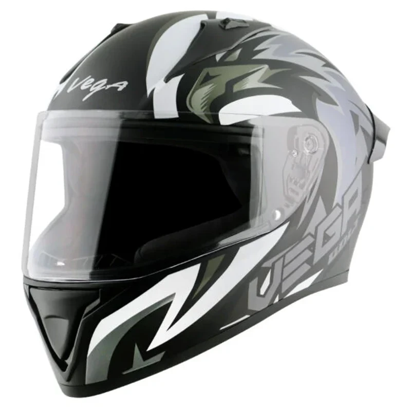 Vega Bolt SpeedX Black Grey Helmet with DOT Certification