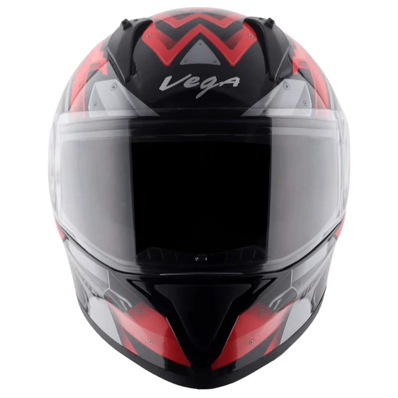 Vega Bolt Martial Black Red Helmet with DOT Certification - Image 3