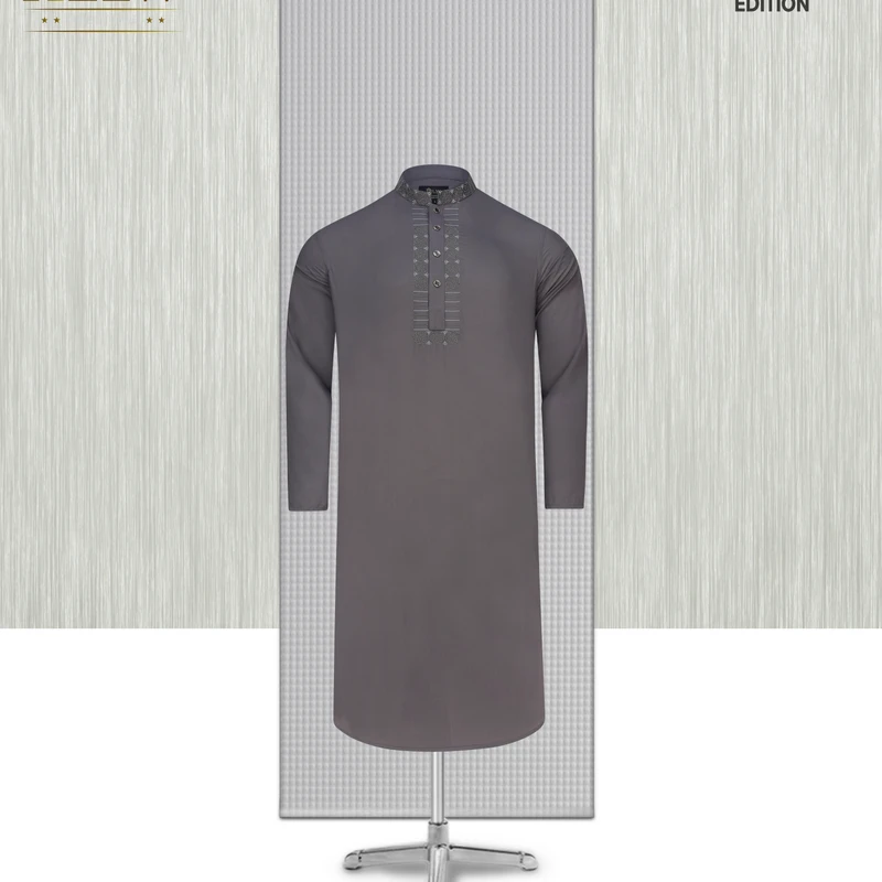 Silky Line Panjabi- Gun Metal Grey