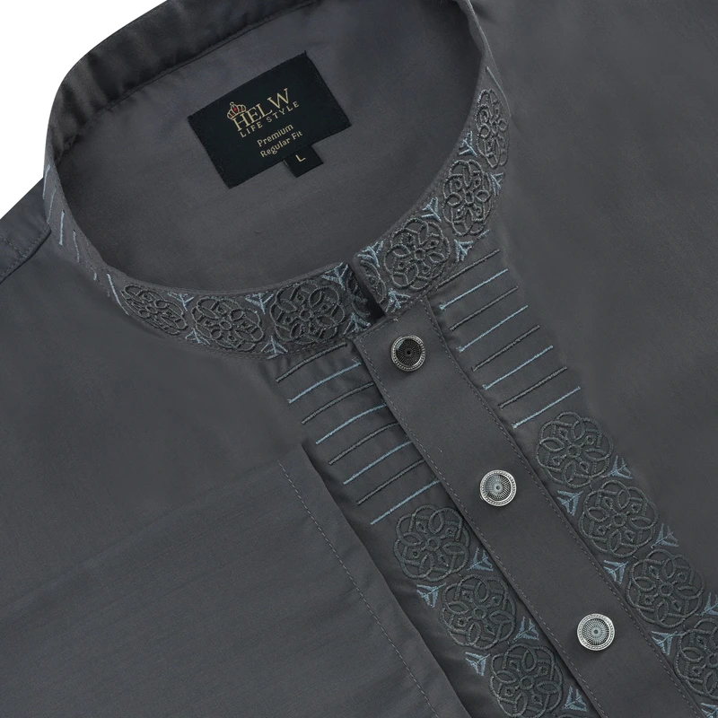 Silky Line Panjabi- Gun Metal Grey - Image 3